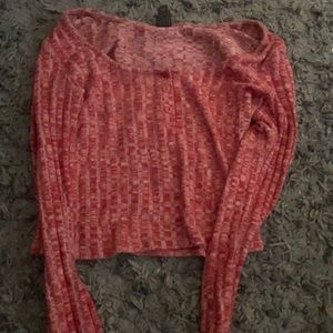 Long sleeve cropped red sweater